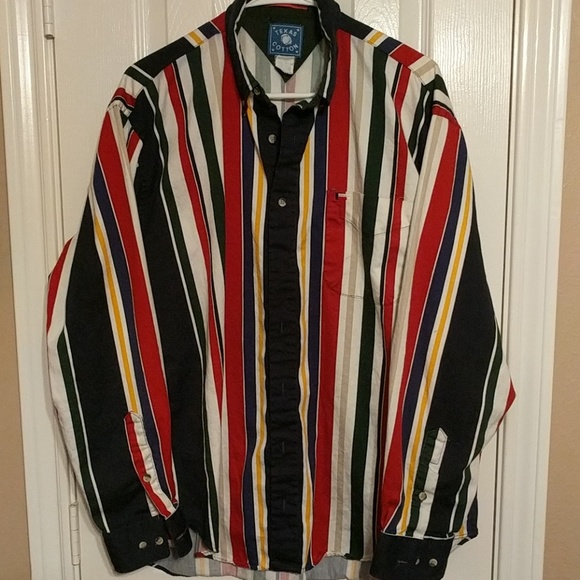 Texas Cotton Other - Big Men's Striped Shirt